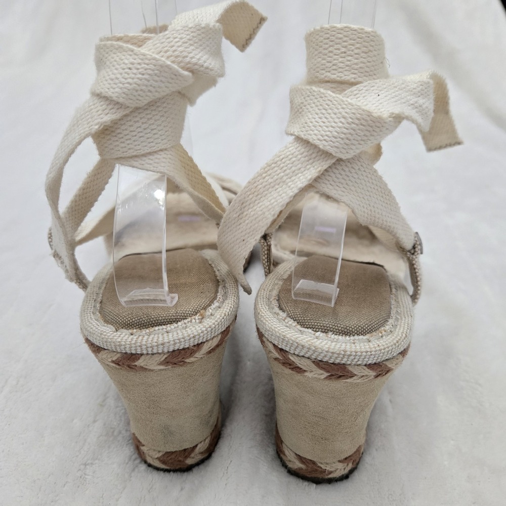 UGG Australia Wedge Gladiator Sandals‎ Sz 10 Beige Espadrilles Open Toe Coastal - Picture 7 of 12